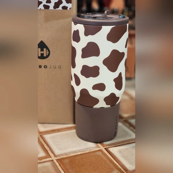 NEW IN BOX HydroJug HOWDY Cow Print Traveler 20oz LIMITED EDITION - Picture 4 of 7